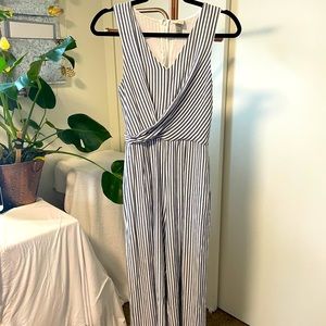 Cross Front Jumpsuit w/ Pockets Wide-Leg Romper